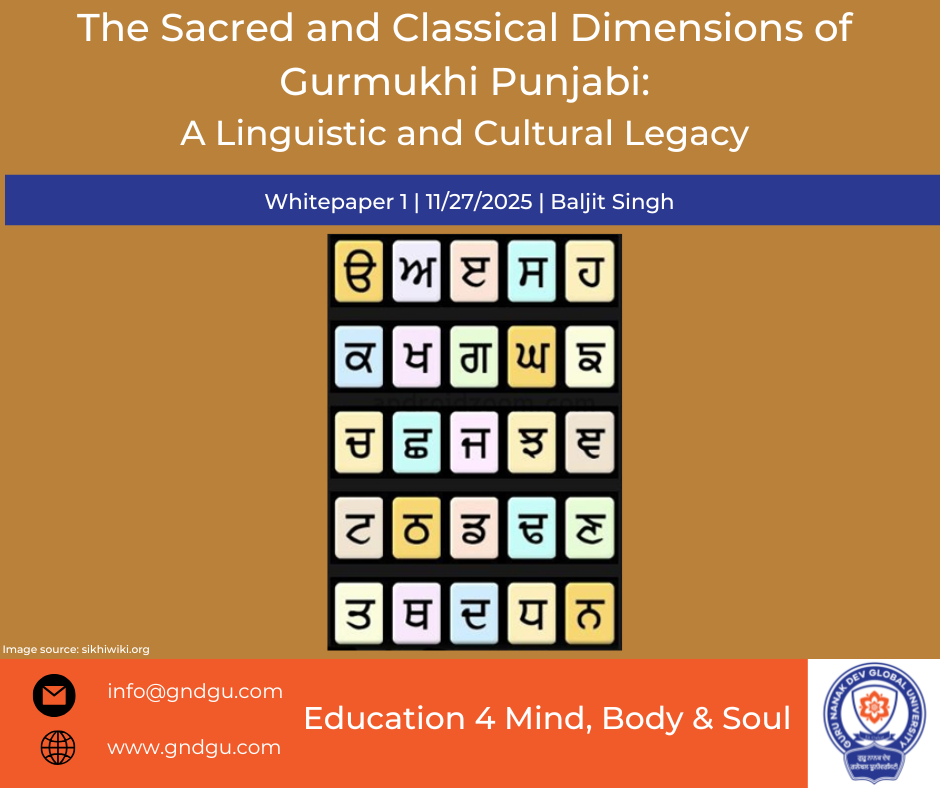 The Sacred and Classical Dimensions of Gurmukhi Punjabi: A Linguistic and Cultural Legacy