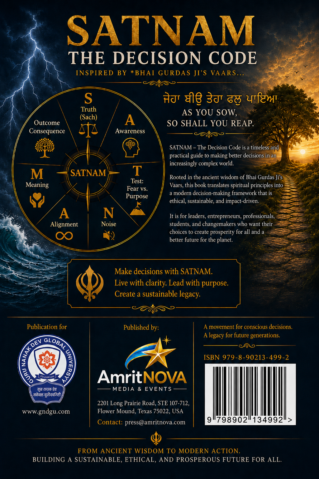 Guru Nanak Dev Global University to Release Its Inaugural Book, SATNAM: The Decision Code, in September 2026